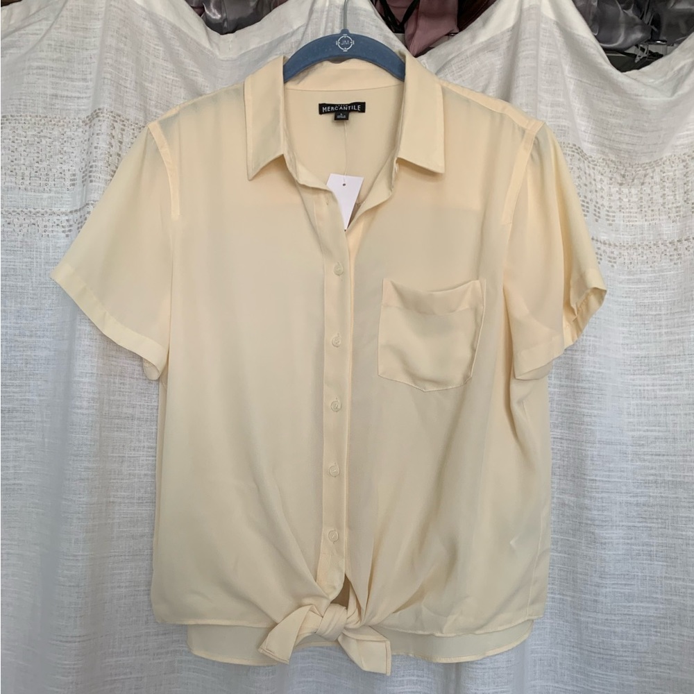 💕J Crew Tie Front Top